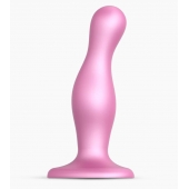 Розовая насадка Strap-On-Me Dildo Plug Curvy size M - Strap-on-me - купить с доставкой в Южно-Сахалинске
