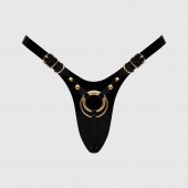 Черный пояс для фиксации насадок Strap-On-Me Leatherette Harness Fabulous - Strap-on-me - купить с доставкой в Южно-Сахалинске