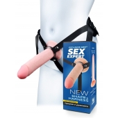 Мужской полый страпон на регулируемых ремешках - 22 см. - Sex Expert - купить с доставкой в Южно-Сахалинске