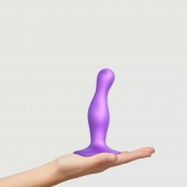 Фиолетовая насадка Strap-On-Me Dildo Plug Curvy size S - Strap-on-me - купить с доставкой в Южно-Сахалинске
