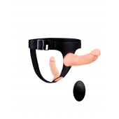 Женский страпон с 2 насадками, вибрацией и пультом ДУ - Erowoman-Eroman - купить с доставкой в Южно-Сахалинске