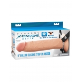 Телесный пустотелый фаллопротез 9’’ Hollow Silicone Strap-On - 24,1 см. - Pipedream - купить с доставкой в Южно-Сахалинске