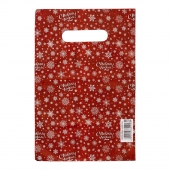 Красный подарочный новогодний пакет с вырубной ручкой (20х30 см) - Сима-Ленд - купить с доставкой в Южно-Сахалинске