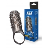 Дымчатая насадка на пенис с выпуклостями - 12 см. - Sex Expert - в Южно-Сахалинске купить с доставкой