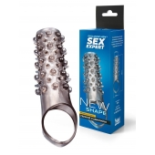 Дымчатая насадка на пенис с шипами и выпуклостями - 12 см. - Sex Expert - в Южно-Сахалинске купить с доставкой