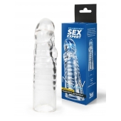 Прозрачная закрытая насадка на член - 15 см. - Sex Expert - в Южно-Сахалинске купить с доставкой