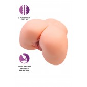 Телесный мастурбатор в форме попки с 2 любовными входами - No Name - в Южно-Сахалинске купить с доставкой