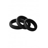 Набор из 3 черных эрекционных колец Smooth Silicone Cockring Pack - Dream Toys - в Южно-Сахалинске купить с доставкой