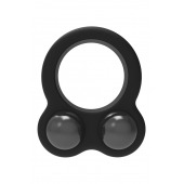 Черное эрекционное кольцо с утяжелителями Cockring Dual Weight - Dream Toys - в Южно-Сахалинске купить с доставкой