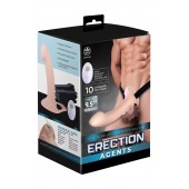 Телесный полый страпон с вибрацией Erection Agents - 24,1 см. - NMC - купить с доставкой в Южно-Сахалинске