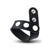 Черное эрекционное кольцо на кнопках - Blush Novelties - в Южно-Сахалинске купить с доставкой