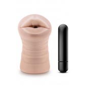 Телесный мастурбатор-ротик Nicole Vibrating Masturbator - Blush Novelties - в Южно-Сахалинске купить с доставкой