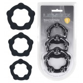 Набор из 3 эрекционных колец Beaded Silicone Cockring Set - Shots Media BV - в Южно-Сахалинске купить с доставкой