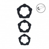 Набор из 3 эрекционных колец Beaded Silicone Cockring Set - Shots Media BV - в Южно-Сахалинске купить с доставкой