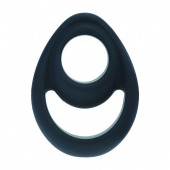 Черное эрекционное кольцо Double Ergo Silicone Cockring - Shots Media BV - в Южно-Сахалинске купить с доставкой