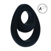 Черное эрекционное кольцо Double Ergo Silicone Cockring - Shots Media BV - в Южно-Сахалинске купить с доставкой