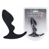 Черная анальная пробка для массажа простаты Double Ripple Silicone Prostate Massager - Shots Media BV - в Южно-Сахалинске купить с доставкой