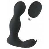 Черная анальная пробка с вибрацией, вращением и пультом ДУ RC Butt Plug with 2 Functions - Orion - в Южно-Сахалинске купить с доставкой