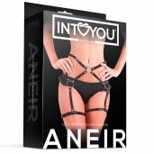 Черные стрепы на бёдра Aneir - Intoyou - купить с доставкой в Южно-Сахалинске