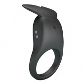 Черное перезаряжаемое виброкольцо Carlton - Baile - в Южно-Сахалинске купить с доставкой