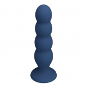 Синий анальный стимулятор со смещенным центром тяжести Silicone Anal Plug XL - 16,5 см. - Baile
