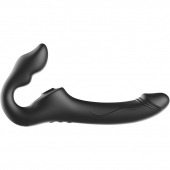 Черный безремневой страпон с 3 моторами - Ibiza - купить с доставкой в Южно-Сахалинске