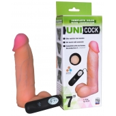 Фаллическая насадка Харнесс UNICOCK 7  с вибрацией - 19 см. - LOVETOY (А-Полимер) - купить с доставкой в Южно-Сахалинске