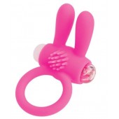 Розовое эрекционное виброкольцо A-toys с ушками - A-toys - в Южно-Сахалинске купить с доставкой