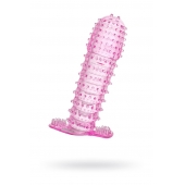 Гелевая розовая насадка с шипами - 12 см. - Toyfa Basic - в Южно-Сахалинске купить с доставкой