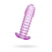 Гелевая фиолетовая насадка с шипами - 12 см. - Toyfa Basic - в Южно-Сахалинске купить с доставкой