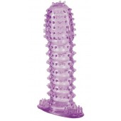 Гелевая фиолетовая насадка с шипами - 12 см. - Toyfa Basic - в Южно-Сахалинске купить с доставкой