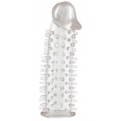 Прозрачная насадка на половой член с закрытой головкой и шипами - 12,5 см. - Toyfa Basic - в Южно-Сахалинске купить с доставкой