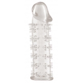 Гелевая прозрачная насадка с шипами - 12 см. - Toyfa Basic - в Южно-Сахалинске купить с доставкой