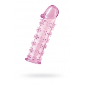 Гелевая розовая насадка на фаллос с шипами - 12 см. - Toyfa Basic - в Южно-Сахалинске купить с доставкой