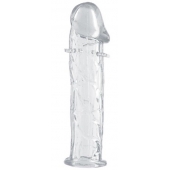 Гладкая прозрачная насадка с усиками под головкой - 12,5 см. - Toyfa Basic - в Южно-Сахалинске купить с доставкой