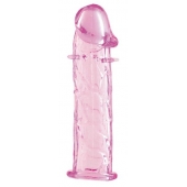 Гладкая розовая насадка с усиками под головкой - 12,5 см. - Toyfa Basic - в Южно-Сахалинске купить с доставкой