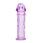 Гладкая фиолетовая насадка с усиками под головкой - 12,5 см. - Toyfa Basic - в Южно-Сахалинске купить с доставкой