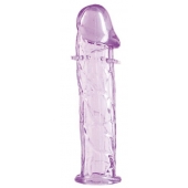 Гладкая фиолетовая насадка с усиками под головкой - 12,5 см. - Toyfa Basic - в Южно-Сахалинске купить с доставкой