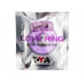 Фиолетовое эрекционное кольцо с виброэлементом в верхней части - Toyfa Basic - в Южно-Сахалинске купить с доставкой