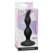 Чёрная анальная пробка Curved Anal Plug Black - 12,5 см. - Lola Games