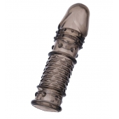 Дымчатая закрытая насадка ToyFa XLover с чешуйками и пупырышками - 13,5 см. - ToyFa - в Южно-Сахалинске купить с доставкой