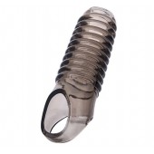 Дымчатая насадка с рёбрышками и подхватом мошонки ToyFa XLover - 12,5 см. - ToyFa - в Южно-Сахалинске купить с доставкой