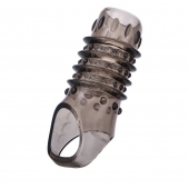 Открытая дымчатая насадка с точками и рёбрами ToyFa XLover - 11,5 см. - ToyFa - в Южно-Сахалинске купить с доставкой