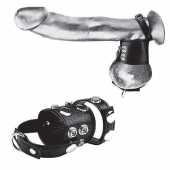 Утяжка на пенис и мошонку Cock Ring With 1.5  Ball Stretcher And Optional Weight Ring - BlueLine - купить с доставкой в Южно-Сахалинске
