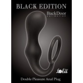 Чёрное эрекционное кольцо с анальной пробкой Double Pleasure Anal Plug - Lola Games - в Южно-Сахалинске купить с доставкой