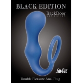 Синее эрекционное кольцо с анальной пробкой Double Pleasure Anal Plug - Lola Games - в Южно-Сахалинске купить с доставкой