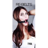 Чёрный кожаный чокер-кляп Tyra Black - Rebelts - купить с доставкой в Южно-Сахалинске