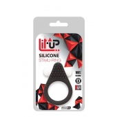 Чёрное эрекционное кольцо LIT-UP SILICONE STIMU RING 1 BLACK - Dream Toys - в Южно-Сахалинске купить с доставкой