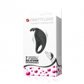 Чёрное эрекционное кольцо с вибрацией Rabbit Vibrator - Baile - в Южно-Сахалинске купить с доставкой