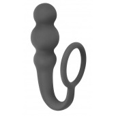 Серое эрекционное кольцо Legend с анальным стимулятором - Lola Games - в Южно-Сахалинске купить с доставкой